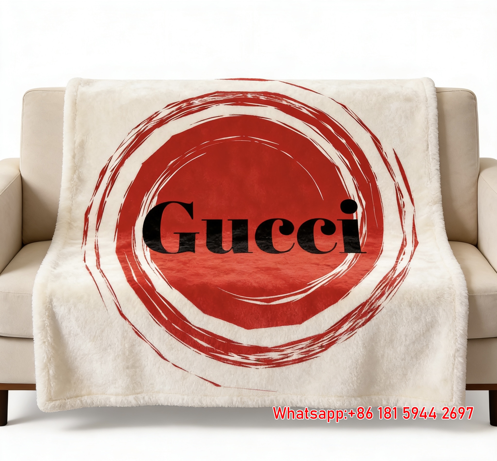 Red Halo Gucci Throw Blankets GGJY (10)